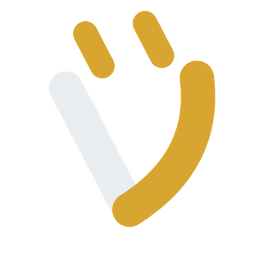 vigge.pro logo with a transparent background — the gold and white V mark alone